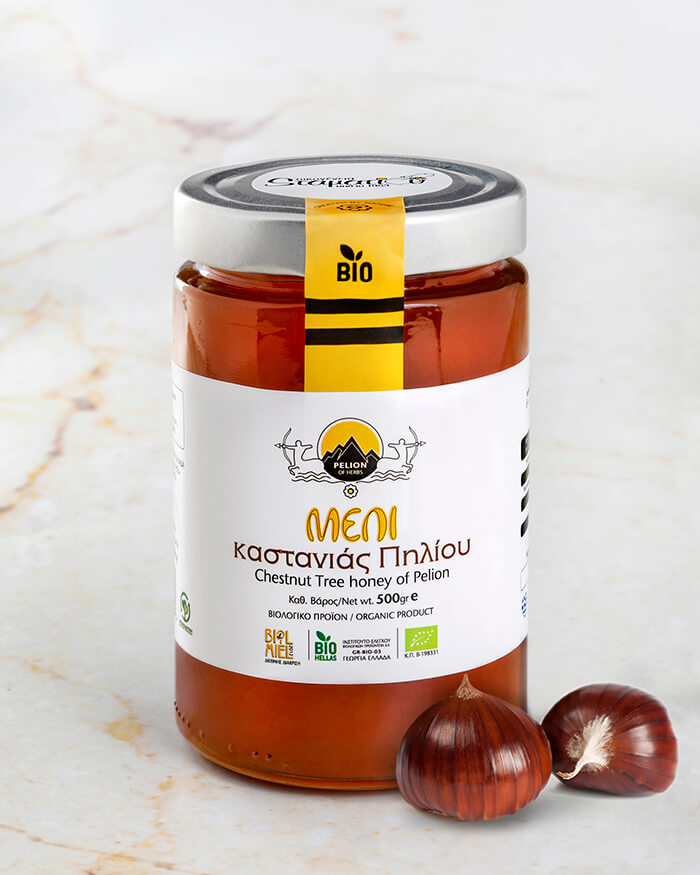 Βιολογικό μέλι Καστανιάς Πηλίου 500gr.